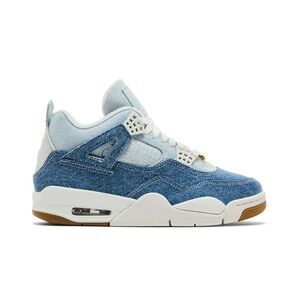 Jordan 4 Retro Lifestyle Sneakers Worn Blue Denim Womens Blue IB6716